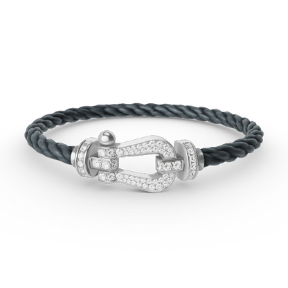 [Clover Jewelery]FORCE LARGE HORSESHOE FULL DIAMOND BRACELET SILVER