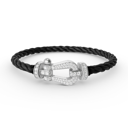 [Clover Jewelery]FORCE LARGE HORSESHOE FULL DIAMOND BRACELET SILVER