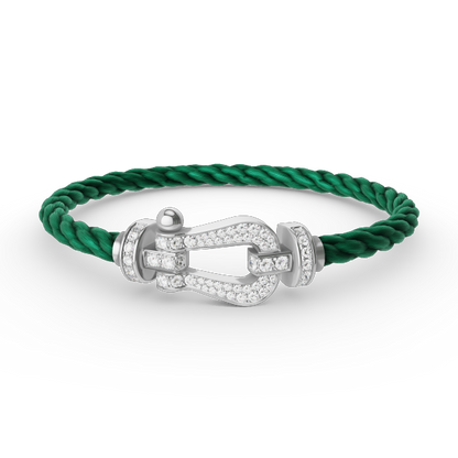 [Clover Jewelery]FORCE LARGE HORSESHOE FULL DIAMOND BRACELET SILVER