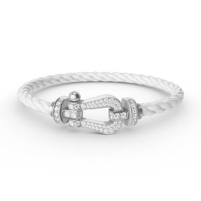 [Clover Jewelery]FORCE LARGE HORSESHOE FULL DIAMOND BRACELET SILVER