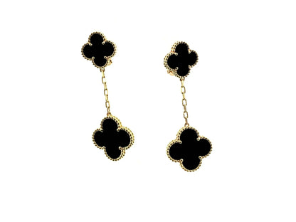 [Clover Jewelery]CLOVER 2 MOTIFS  EARRINGS (MULTIPLE CHOICESC