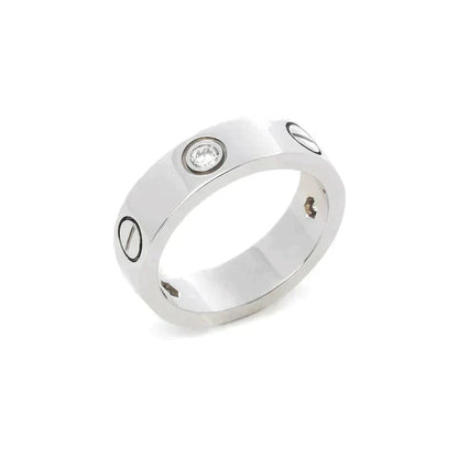 [Clover Jewelery]LOVE RING 5.5MM 3 DIAMONDS SILVER