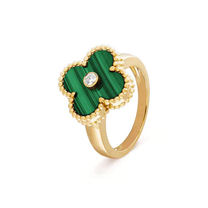 [Clover Jewelery]CLOVER MALACHITE RING GOLD DIAMOND