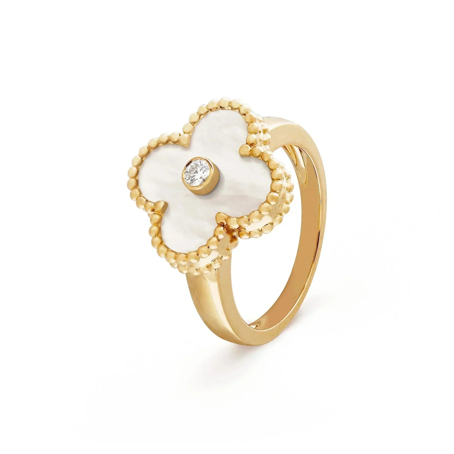 [Clover Jewelery]CLOVER PINK MOP RING GOLD DIAMOND