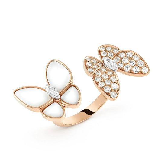 [Clover Jewelery]TWIN BUTTERFLY DIAMOND MOP RING