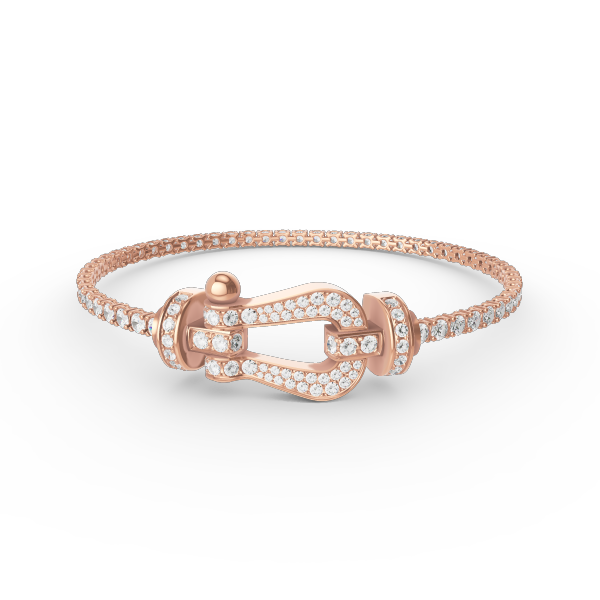 [Clover Jewelry]FORCE  LARGE HORSESHOE FULL DIAMOND TENNIS BRACELET
