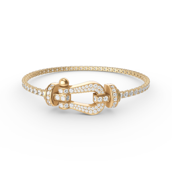 [Clover Jewelry]FORCE  LARGE HORSESHOE FULL DIAMOND TENNIS BRACELET